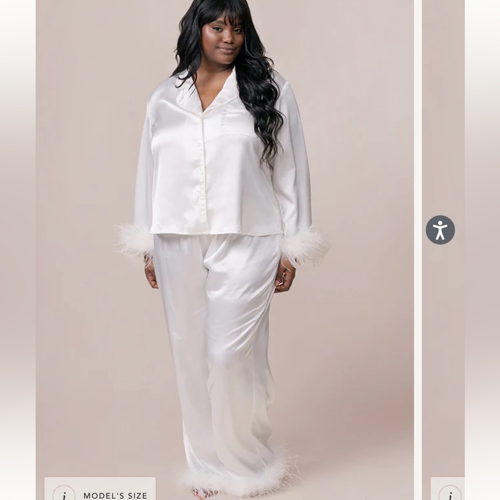 Revelry Daybreak Satin Pajama Set with feathers